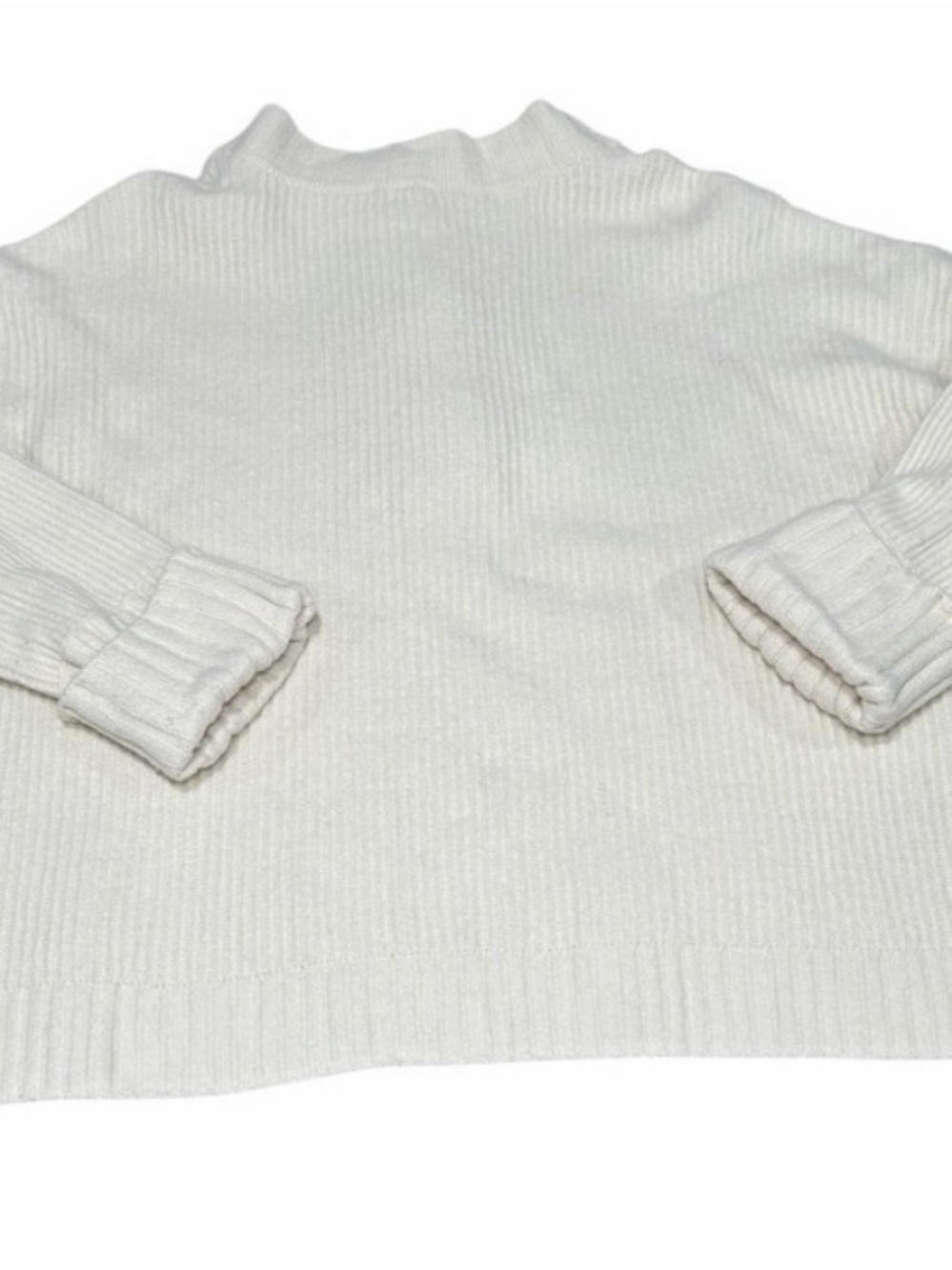 Talbots Ivory Ribbed Button-Placket Sweater - Picture 3 of 8